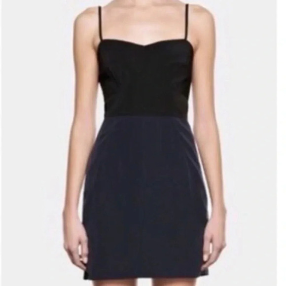 Allsaints Spitalfields Blocked Slip Mini Dress Spaghetti Straps Size 10 V-Neck - Picture 1 of 14